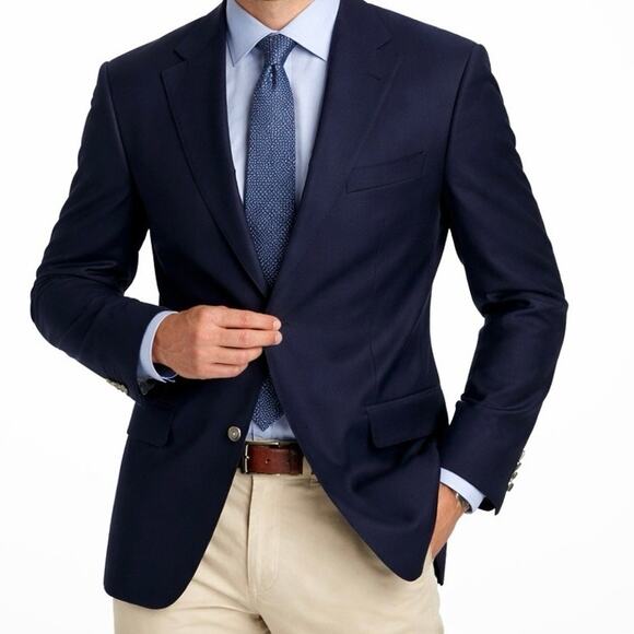 Hart Schaffner Marx Other - Hart Schaffner Marx Sz 40R 100% Wool Silver Button Sport Coat Blazer Jacket Blue